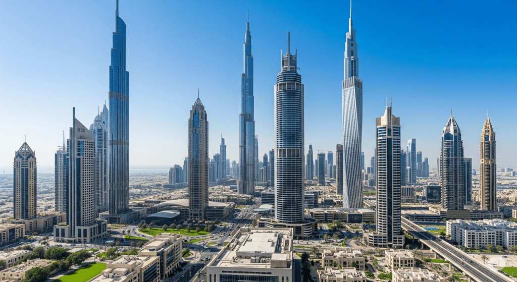 Modern Dubai skyline showcasing healthy growth in Dubai real estate 2025, reflecting current market trends and investment opportunities
