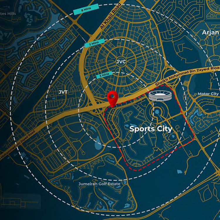 Location Map of Aspirz by Danube in Dubai Sports City